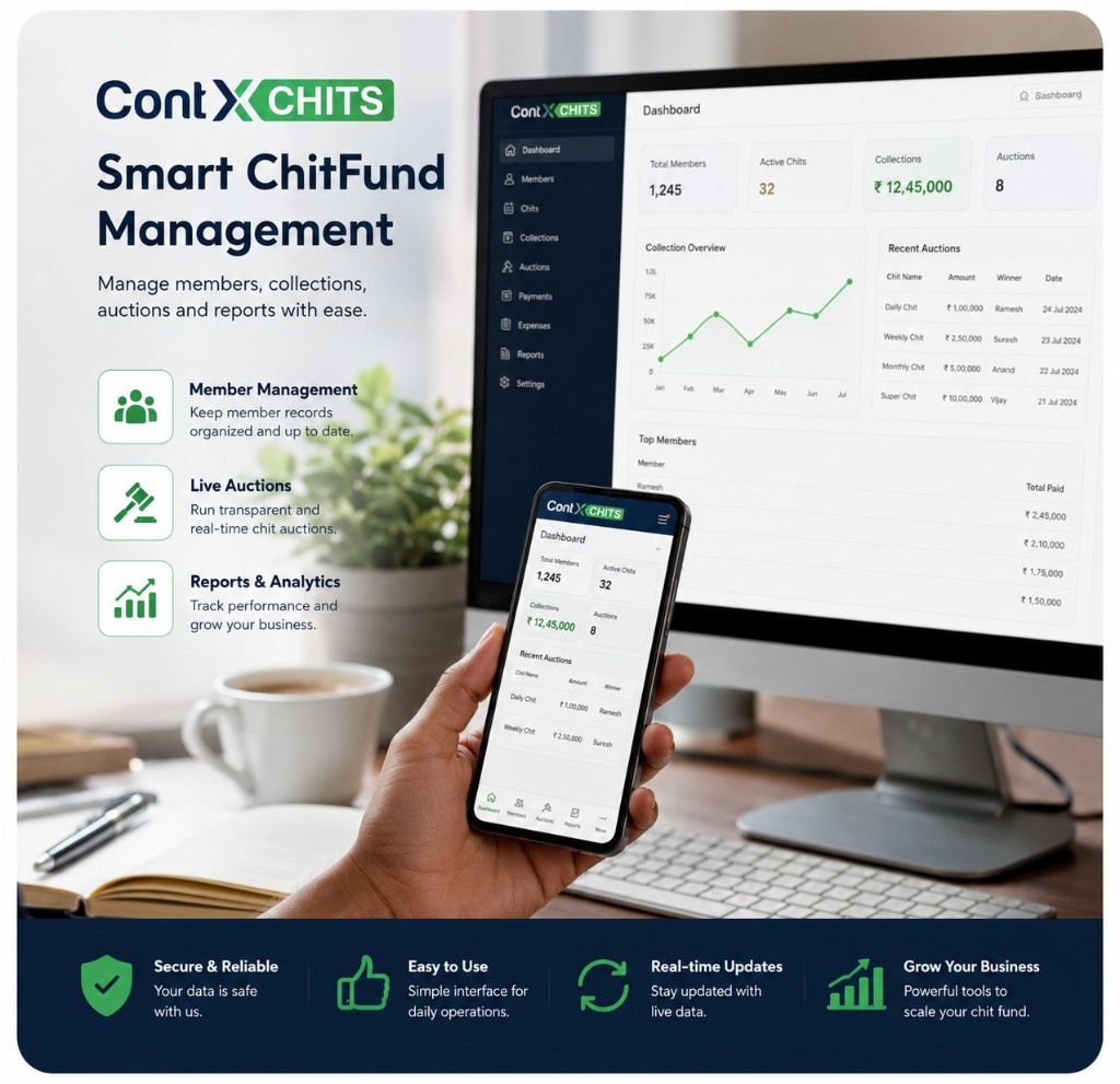 ContXChit smart chit fund management — web and mobile dashboard